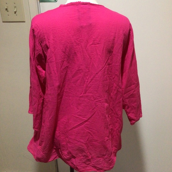 Johnny Was pink embroidered tunic top S - Picture 3 of 6